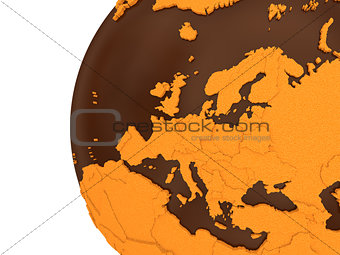 Europe on chocolate Earth