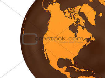 North America on chocolate Earth