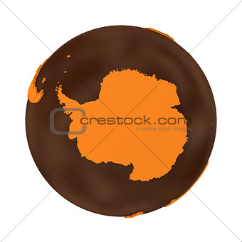 Antarctica on chocolate Earth