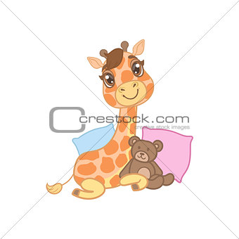 Giraffe With Teddy Bear