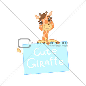 Giraffe Behind A Paper Banner