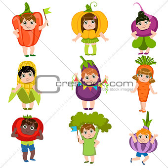 Kids Dressed As Vegetables