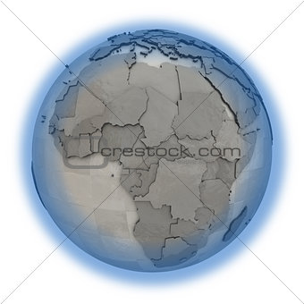 Africa on metallic planet Earth