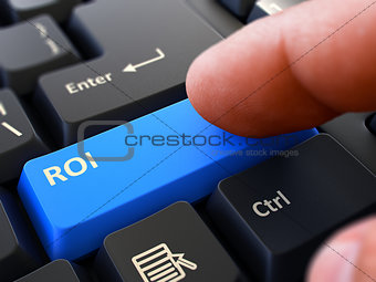 Finger Presses Blue Keyboard Button ROI.