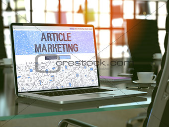 Article Marketing - Concept on Laptop Screen.