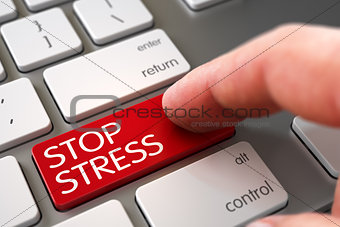 Stop Stress on Keyboard Key Concept.
