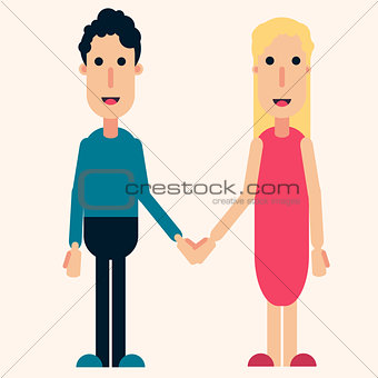 man and woman color icon, isolated, love, family,