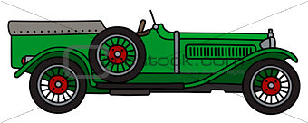 Vintage green racing car