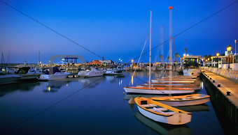 marina with yachts and boats