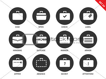 Suitcases icons on white background