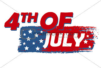 4th of July with stars over drawing flag - USA American Independ