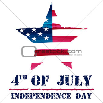 star in USA drawing flag and 4th of July - American Independence