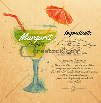 Margaret cocktails watercolor  kraft