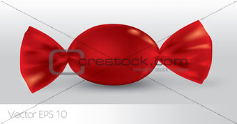 Red oval candy package