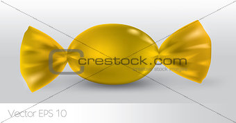 Yellow oval candy package