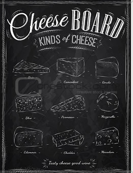 Poster set cheese chalk