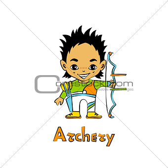 Cartoon Boy Archer with bow