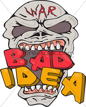 Skull War Bad Idea Cartoon