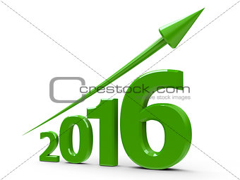Green arrow up with 2016