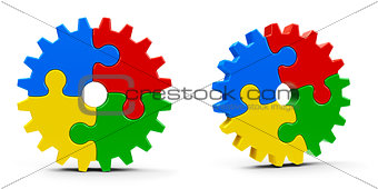 Abstract puzzle gears