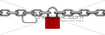 Chain with red lock