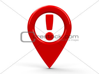 Red map pointer attention