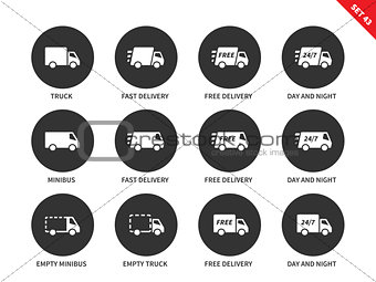 Delivery icons on white background