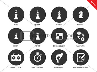 Chess figures icons on white background