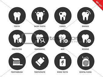 Teeth icons on white backround