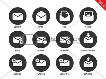 Email icons on white background