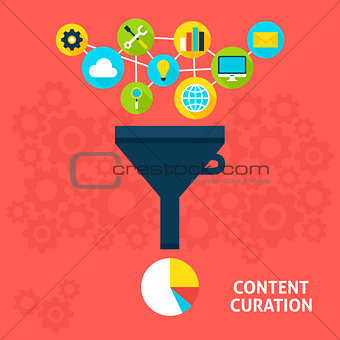 Content Curation Flat Concept