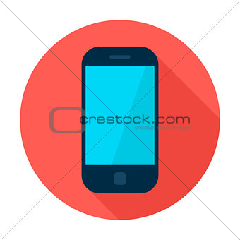 Mobile Phone Flat Circle Icon