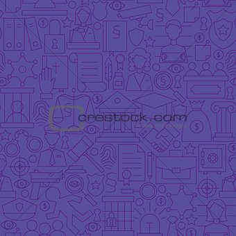 Thin Purple Attorney Lawyer and Justice Line Seamless Pattern