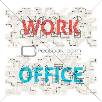 Work Office Line Art Concept