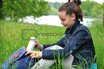 Girl on a picnic