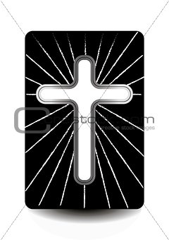 Bible and cross, aureole