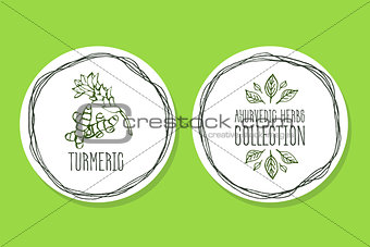 Ayurvedic Herb - Product Label with Turmeric