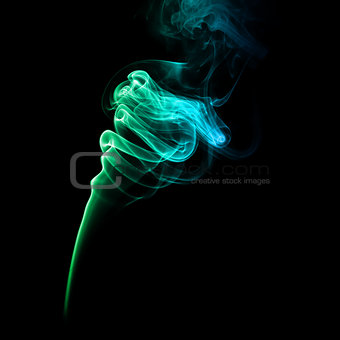Colored smoke on a dark background