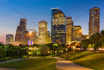Houston Texas Skyline and Park