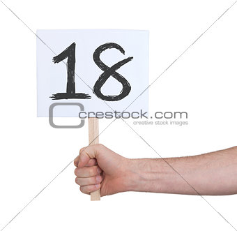 Sign with a number, 18