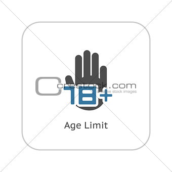 Age Limit Icon. Flat Design.