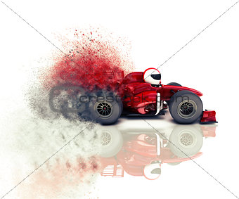 3D speeding race car