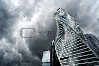 Moscow city and storm