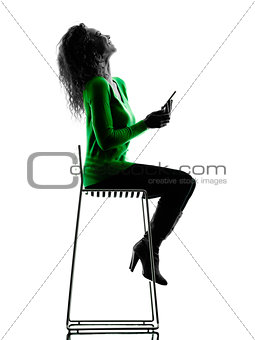 woman Telephones silhouette isolated