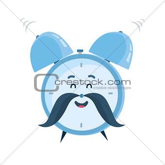 Vector funny cartoon alarm clock character