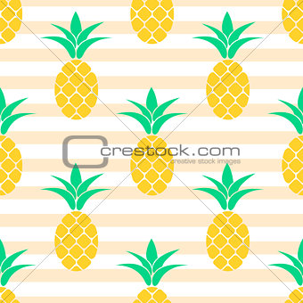 Summer pineapple pattern design. Pastel colors background.