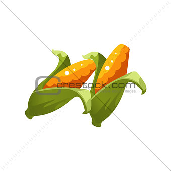 Corn Bright Color Simple Illustration