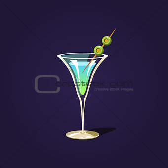 Martini Cocktail Illustration