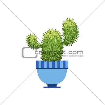 Cactus With Two Branches In A Pot