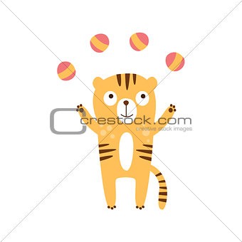 Tiger Juggling With Four Balls